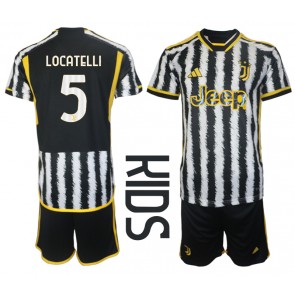 Juventus Manuel Locatelli #5 Hemmaställ Barn 2023-24 Kortärmad (+ Korta byxor)